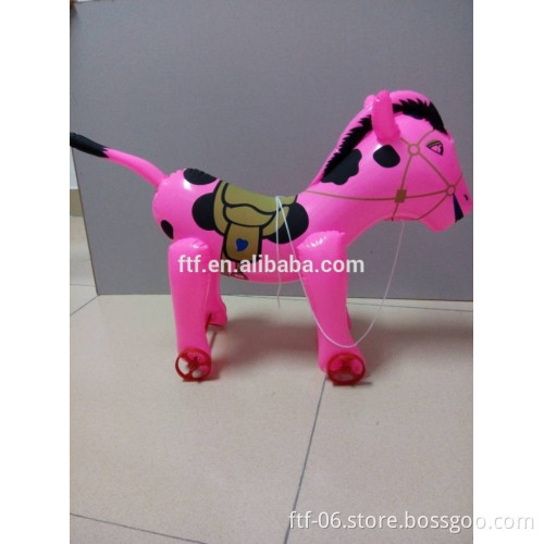 Red with wheels inflatable horse toys for children,inflatable animal toys for kids